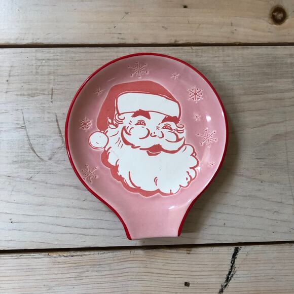 Prima Design NWT Jolly Santa Spoon Rest Pink Red - Picture 1 of 3